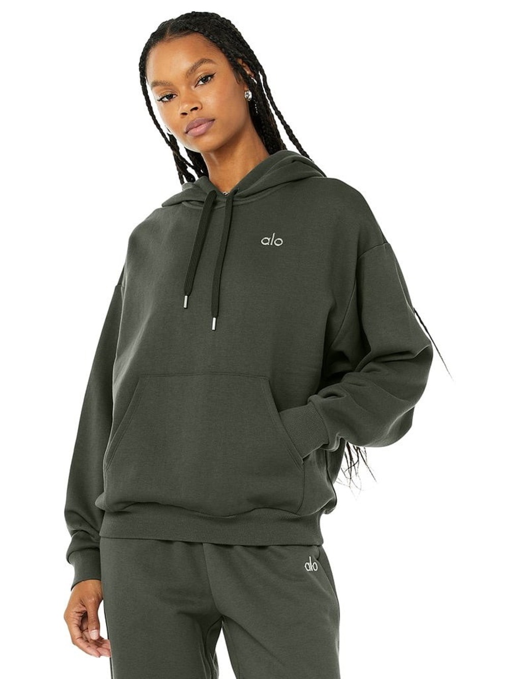 ALO Yoga Olive Green Sweat Set